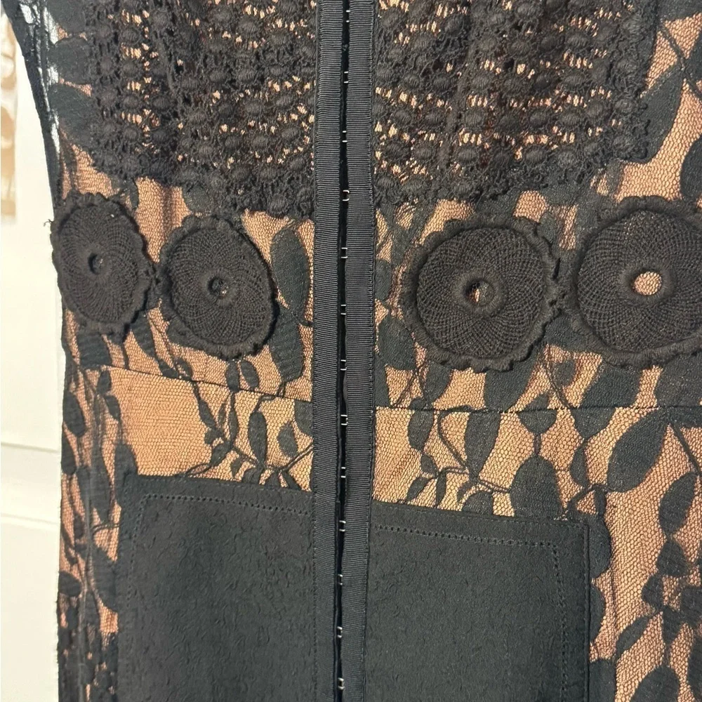 Byron Lars Black Lace Midi Dress